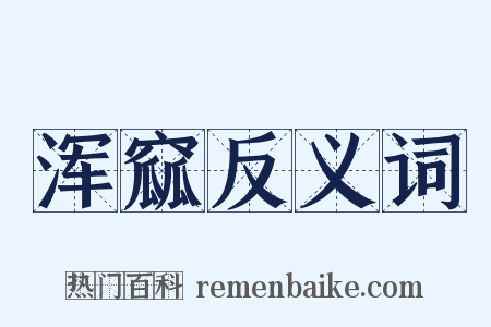 浑窳反义词是什么意思的图片